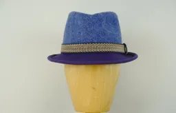 Trilby with Irish tweed crown and mauve velour brim.