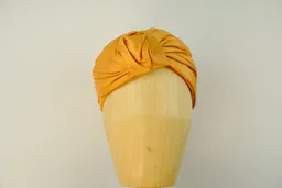 Orange ice silk turban.